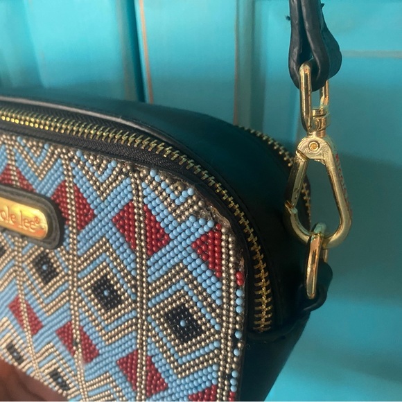 Nicole Lee Camera Style Bag Colorful Detail Beading Chevron Boho Style Street - Picture 7 of 11